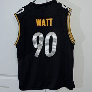 Nike Pittsburgh Steelers Rare Sewn NFL Sleeveless Tank Jersey Shirt L T J Watt